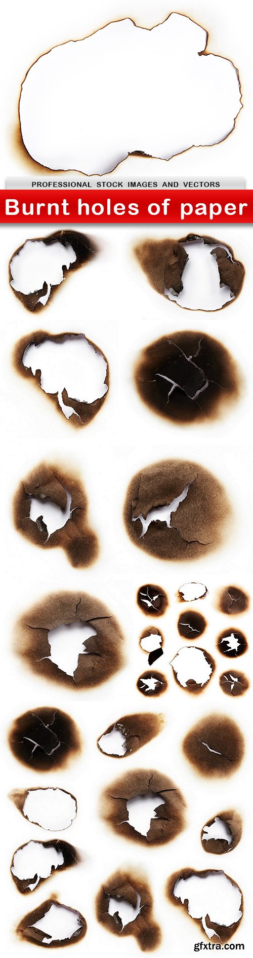 Burnt holes of paper - 10 UHQ JPEG