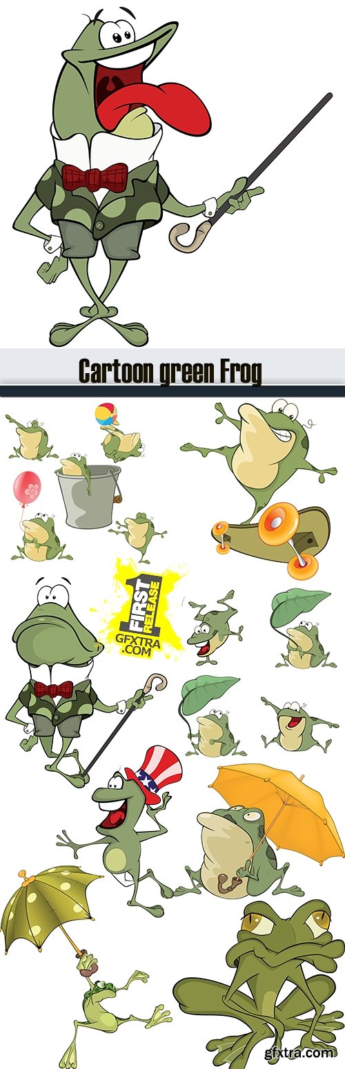 Cartoon green Frog