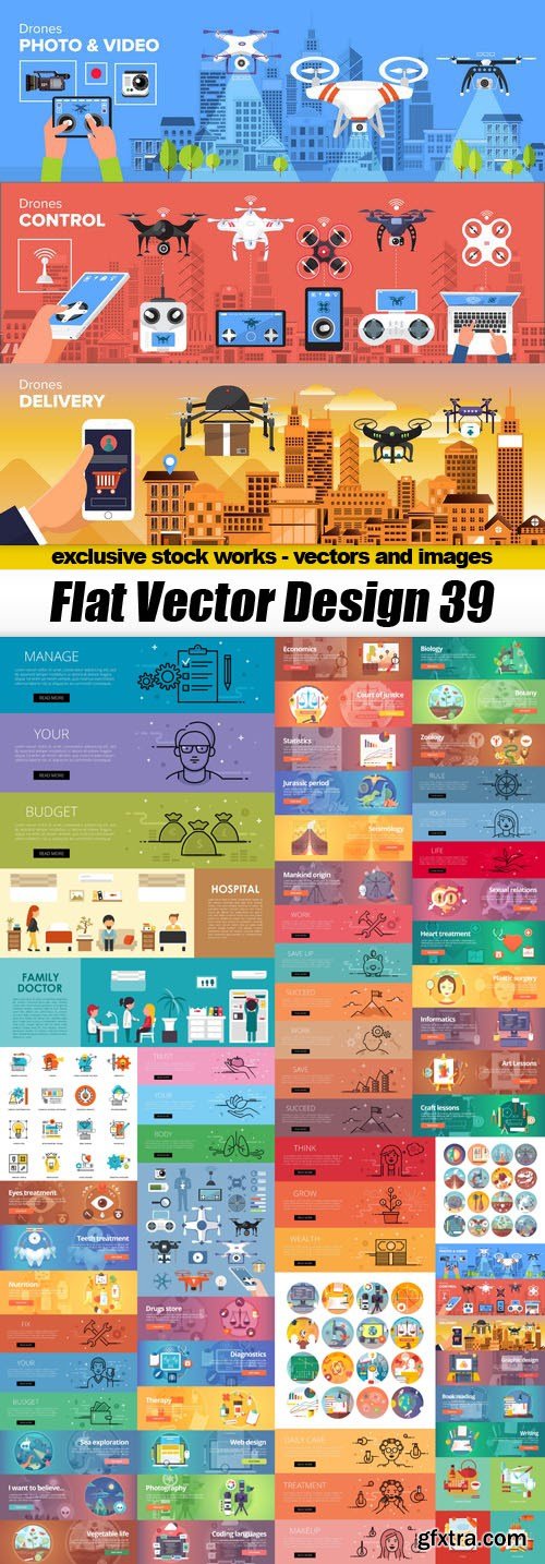 Flat Vector Design #39, 25xEPS