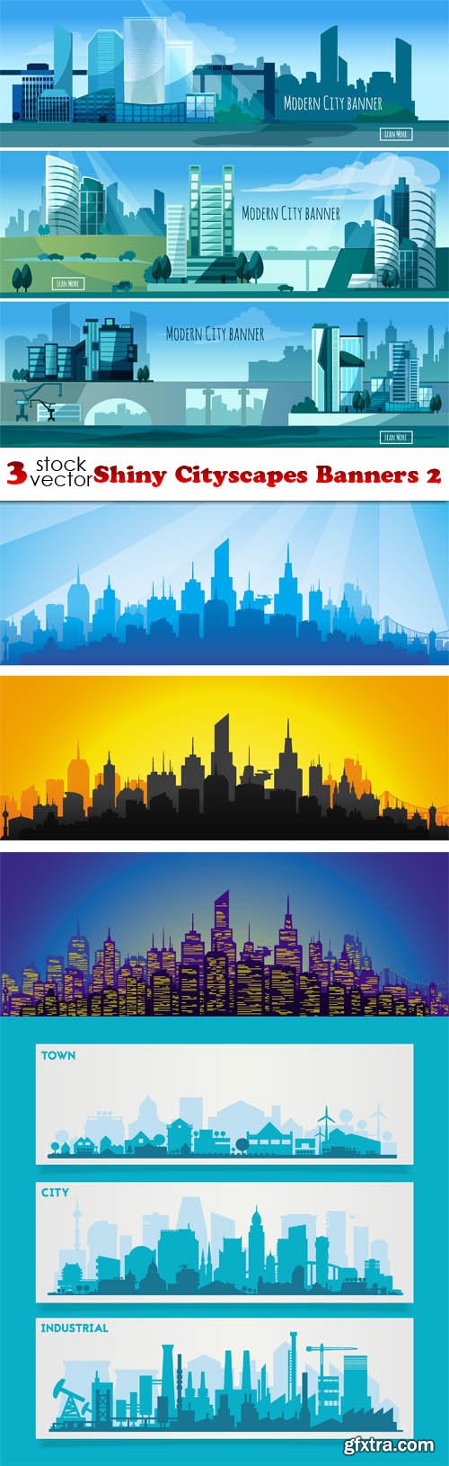 Vectors - Shiny Cityscapes Banners 2