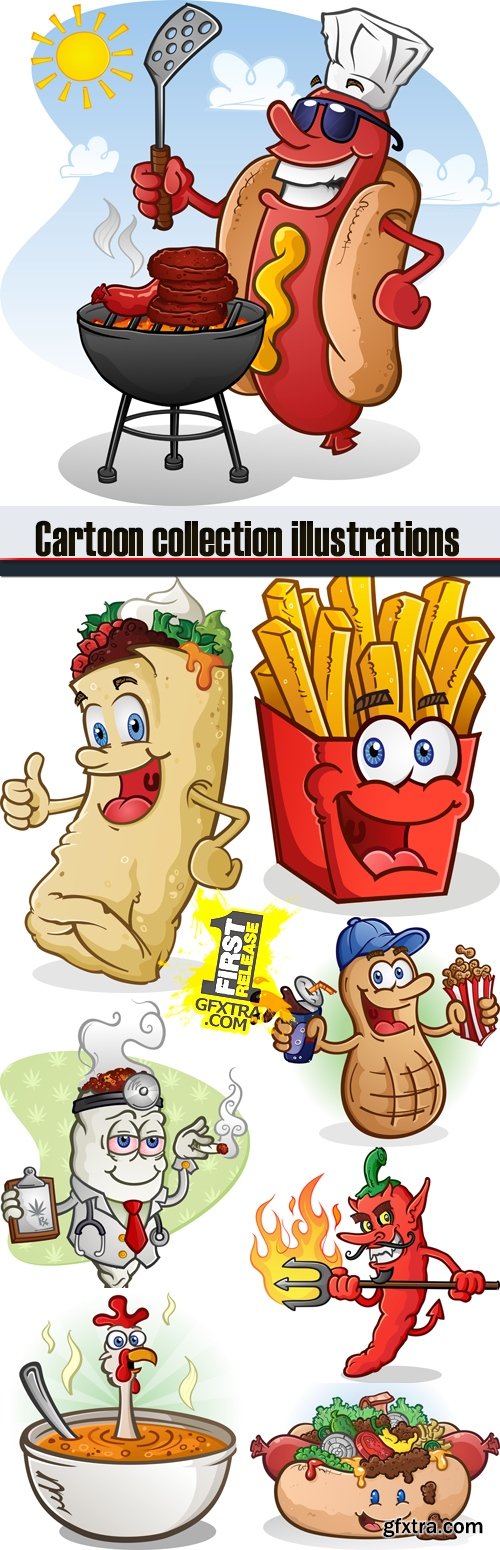 Cartoon collection illustrations