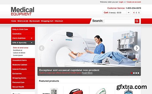 Medical Equipment - OpenCart 1.5.5.1 Template - TM 43488