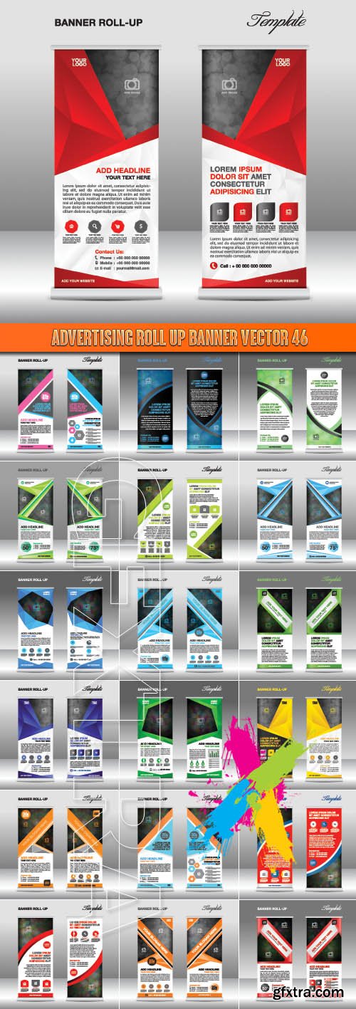 Advertising Roll up banner vector 46