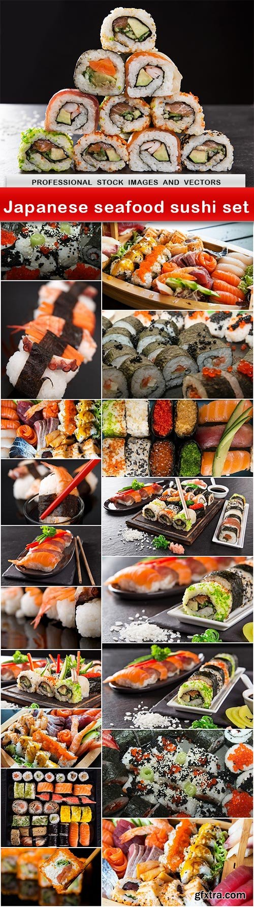 Japanese seafood sushi set - 19 UHQ JPEG