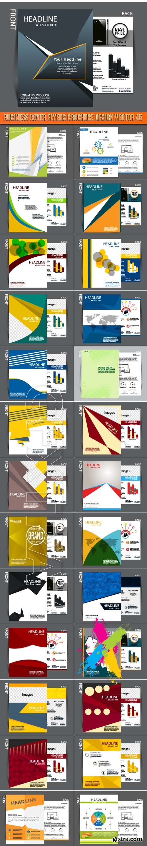 Business cover flyers brochure design vector 45