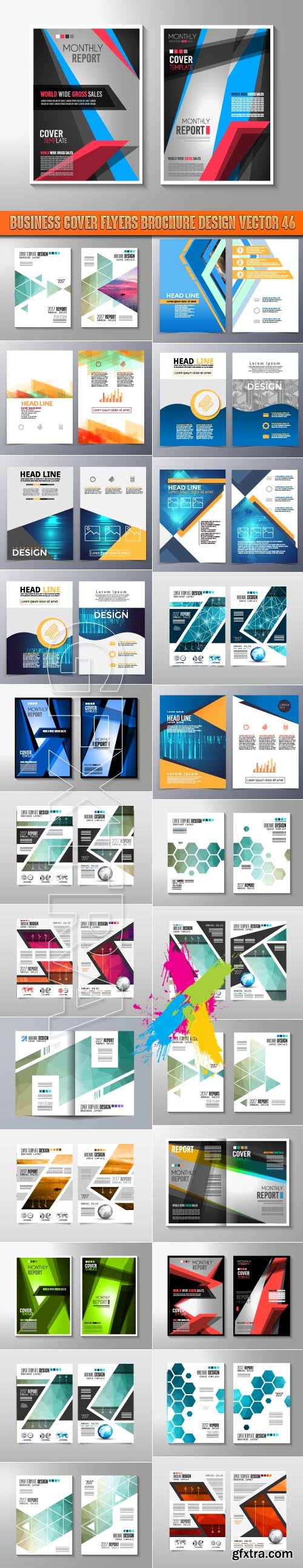 Business cover flyers brochure design vector 46