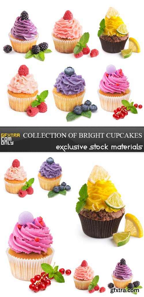 Collection of Bright Cupcakes - 7 UHQ JPEG