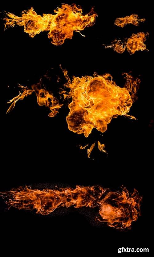 Fire in Black Background
