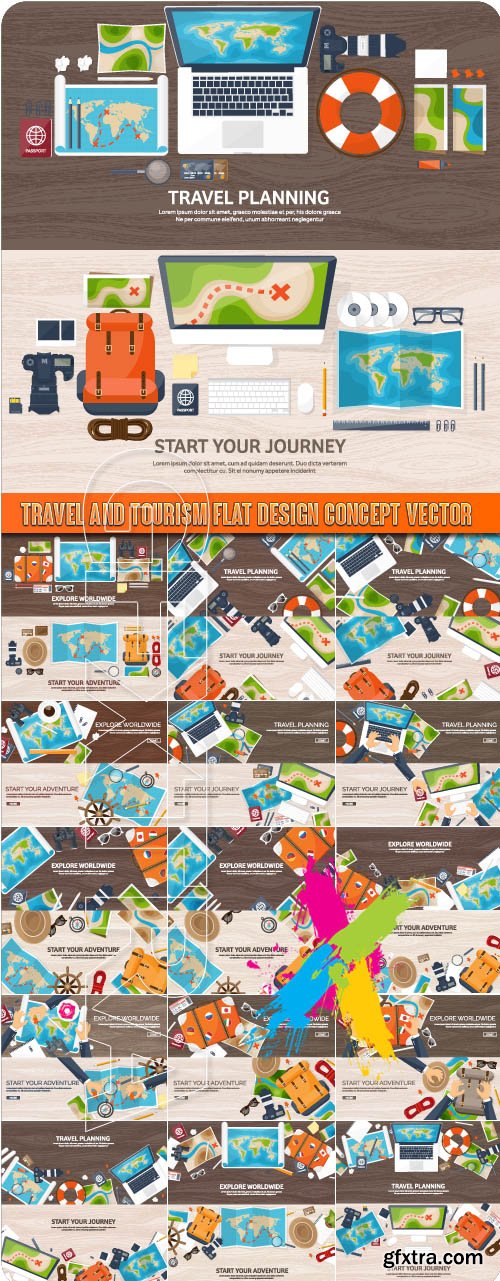 Travel and tourism flat design concept vector