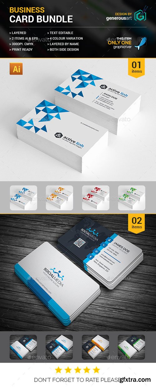 GraphicRiver - Business Card Bundle 2 in 1 - 16440164