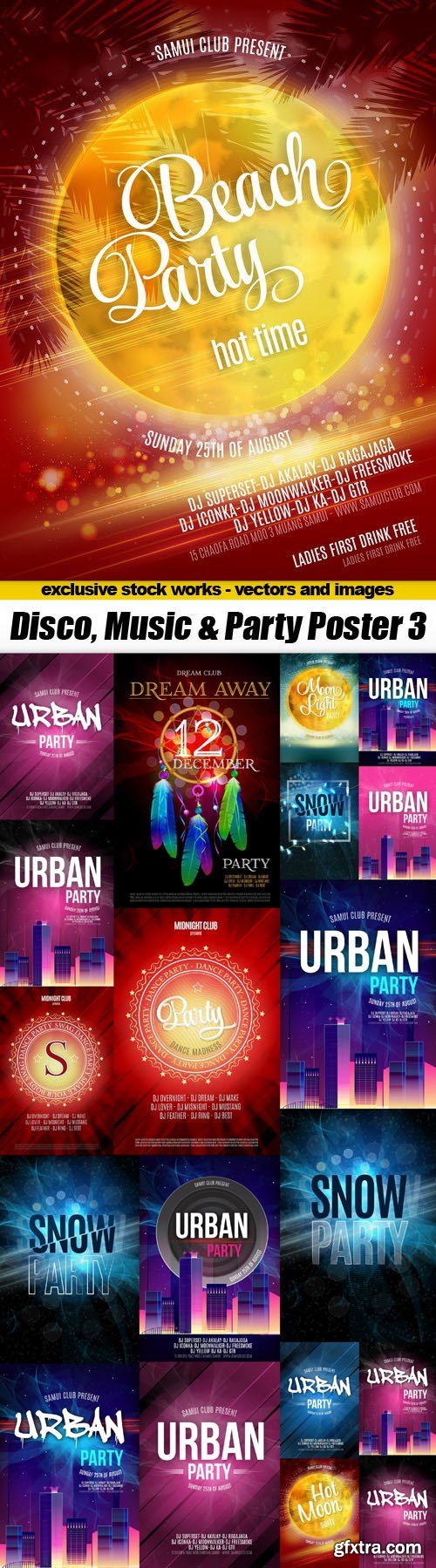 Disco, Music & Party Poster 3 - 20xEPS