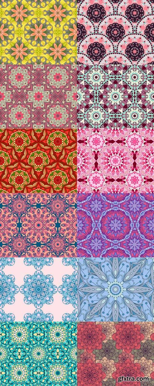Decorative Pattern with Mandalas in Beautiful Colors