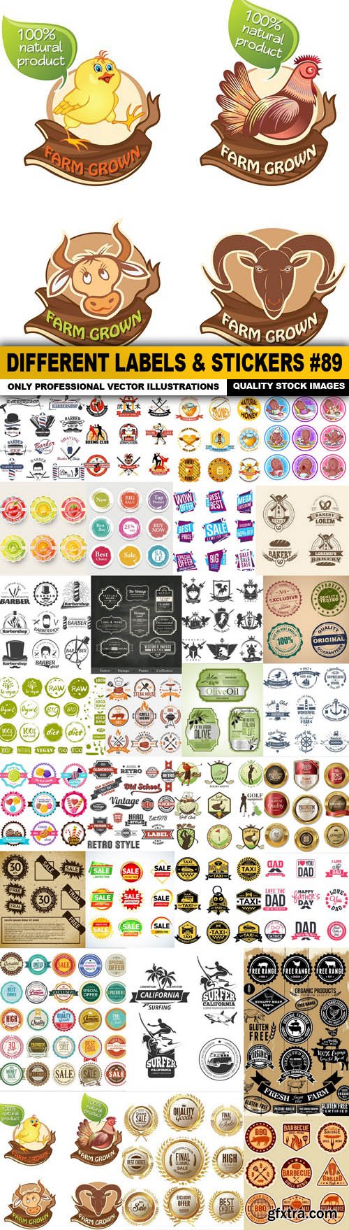 Different Labels & Stickers #89 - 30 Vector