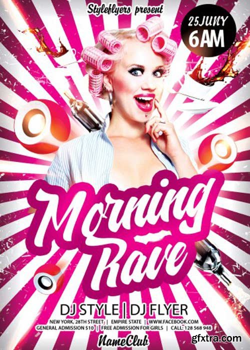 Morning rave PSD Flyer Template
