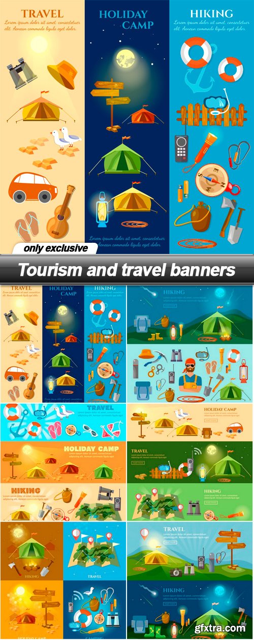 Tourism and travel banners - 6 EPS
