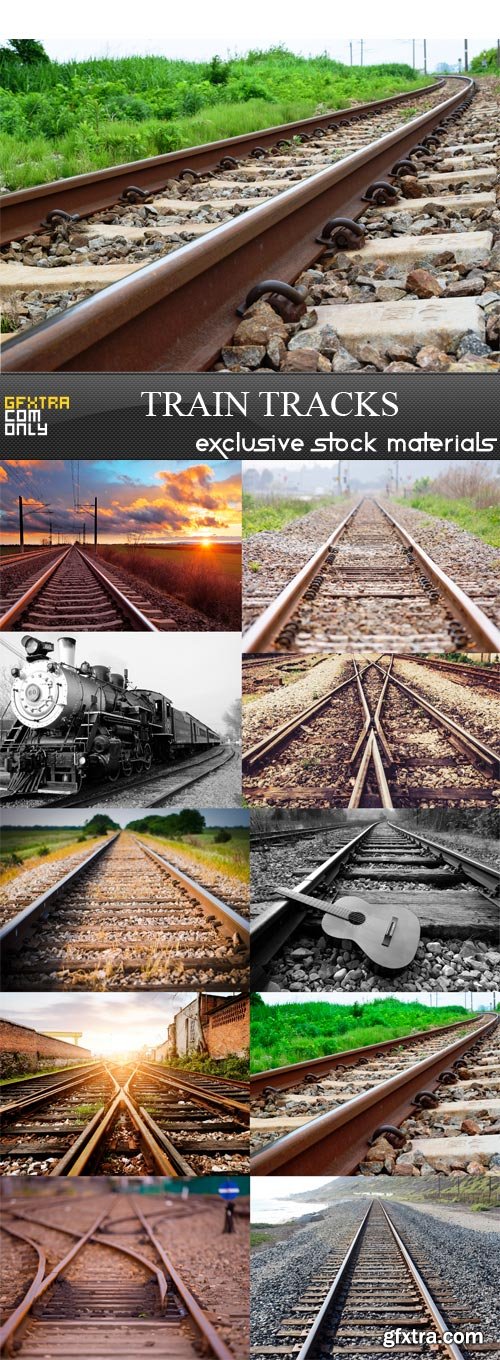 Train Tracks - 10 x JPEGs