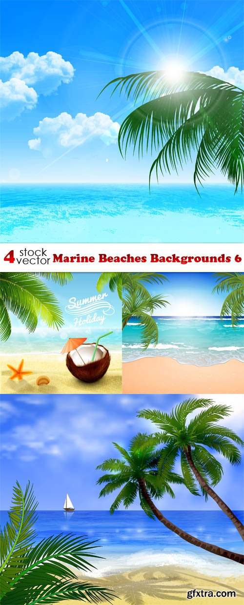 Vectors - Marine Beaches Backgrounds 6