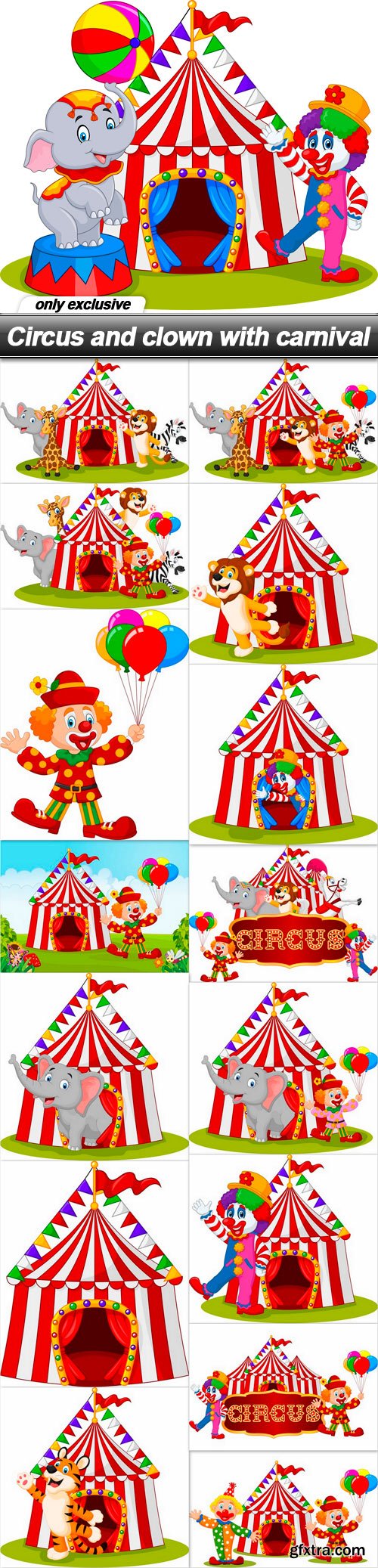 Circus and clown with carnival - 16 EPS
