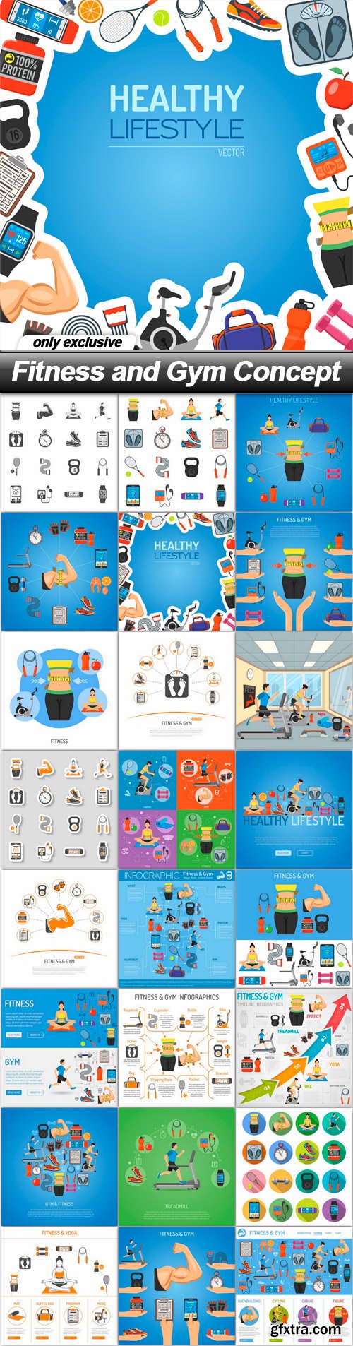 Fitness and Gym Concept - 24 EPS