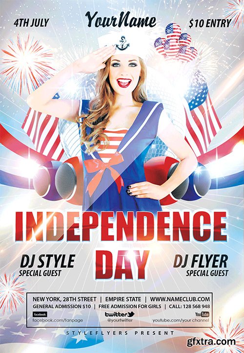 Independence Day PSD Flyer Template + Facebook Cover