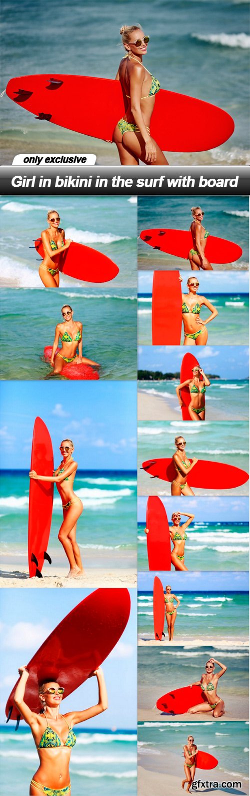Girl in bikini in the surf with board - 12 UHQ JPEG