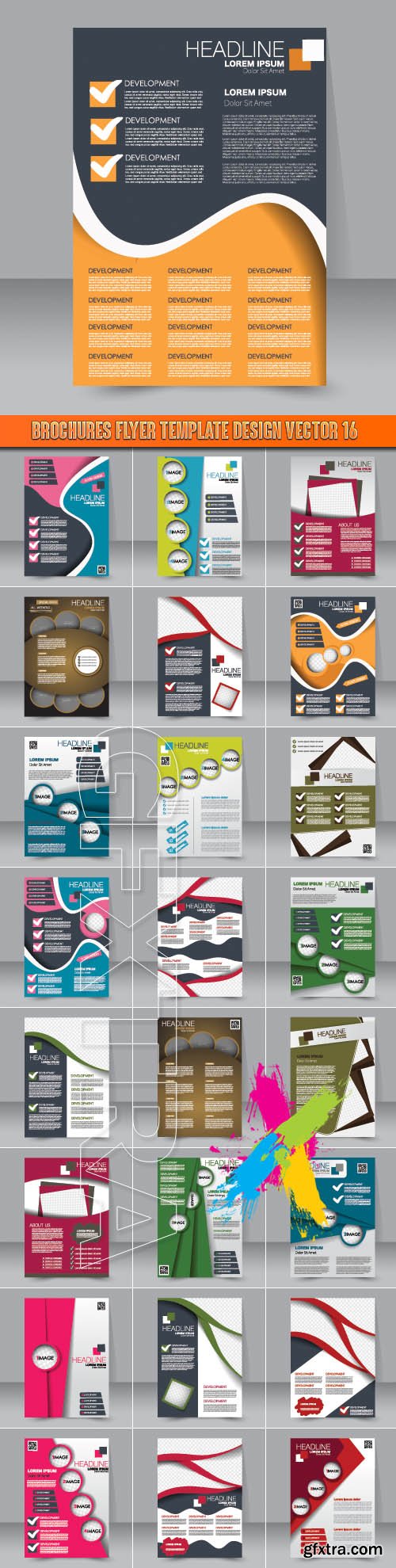Brochures flyer template design vector 16