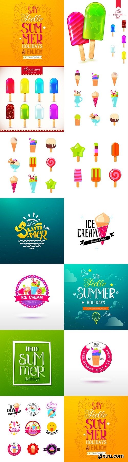 Ice Cream Design Badges and Labels