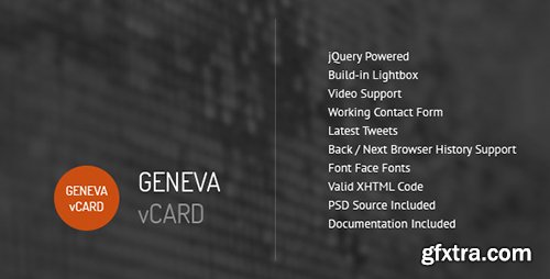 ThemeForest - Geneva v1.2 - Personal vCard Template - 1580396