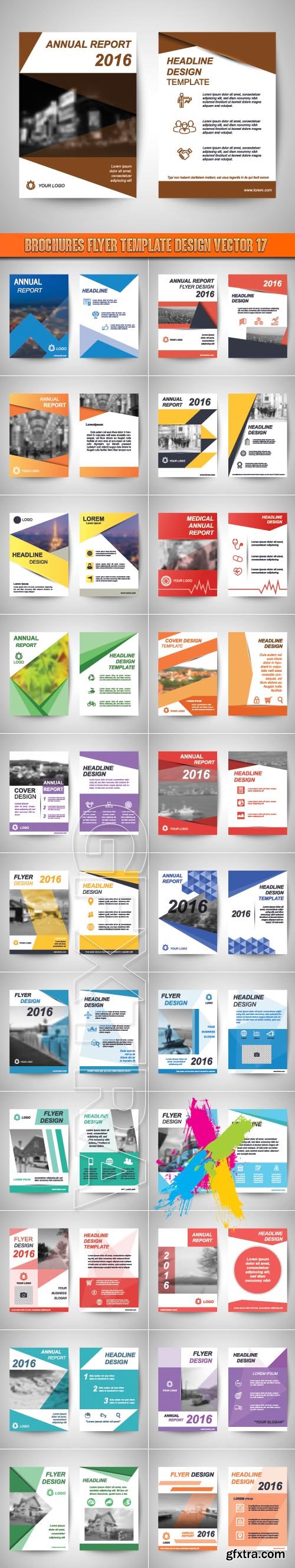 Brochures flyer template design vector 17