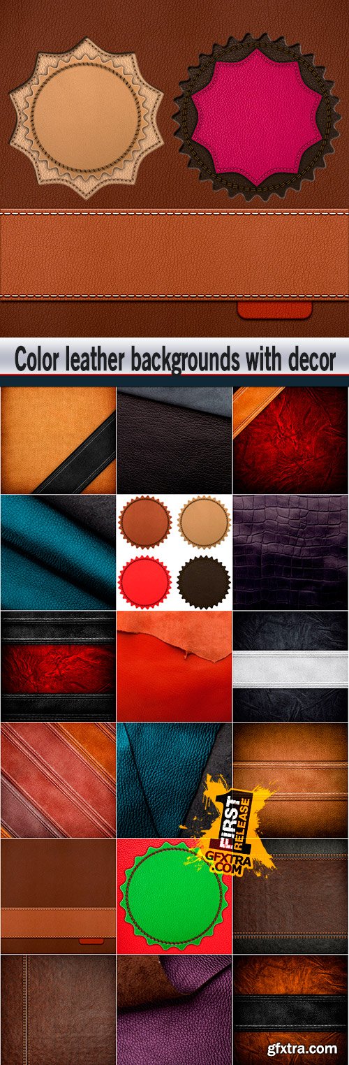 Color leather backgrounds with decor