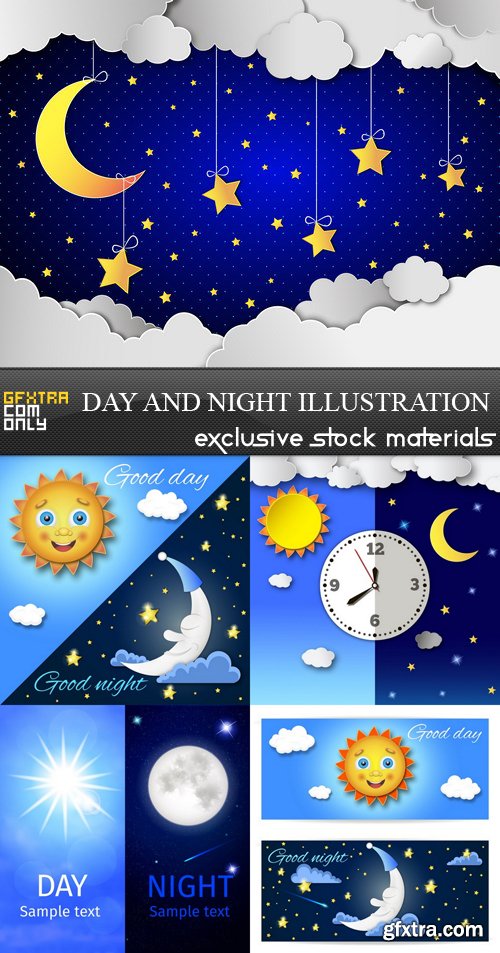 Day and Night Illustration - 5 EPS