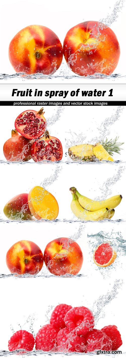 Fruit in spray of water 1-7xUHQ JPEG