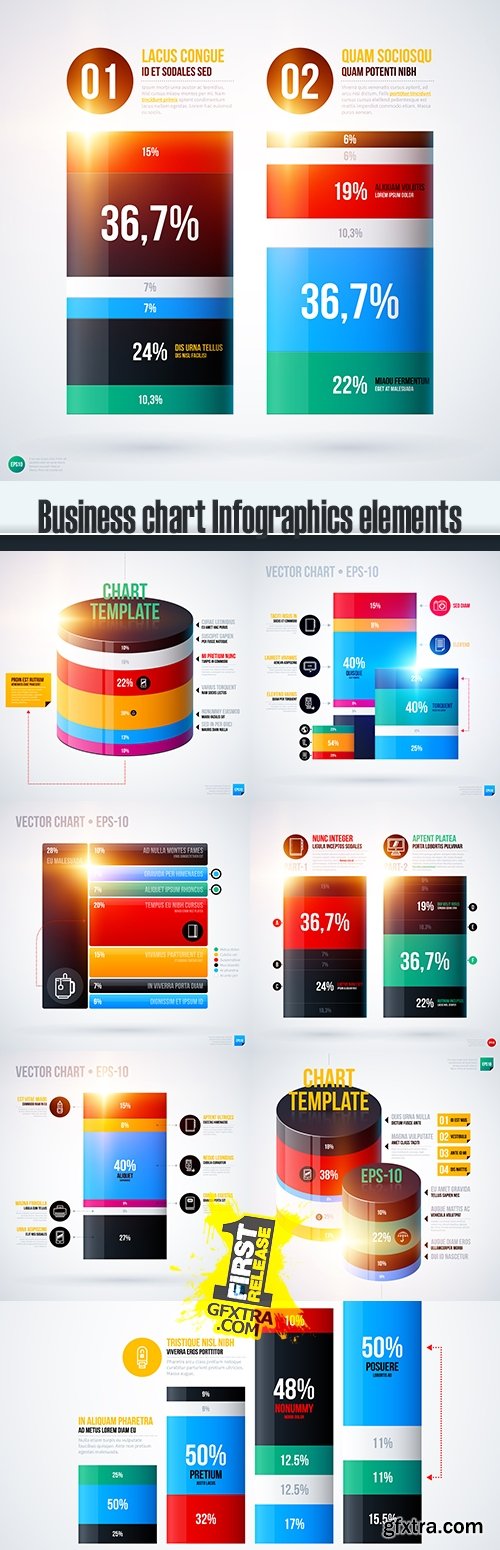 Business chart Infographics elements