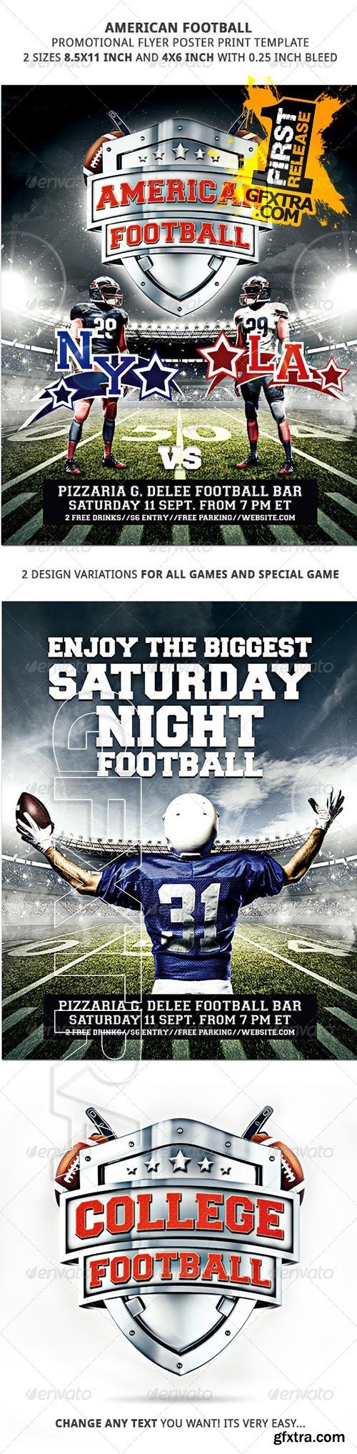 Graphicriver American Football Promotional Flyer Poster 2 Sizes 8603931