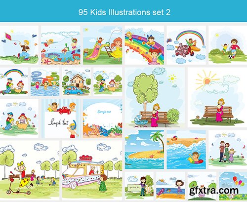 95 Kids Illustrations set 2