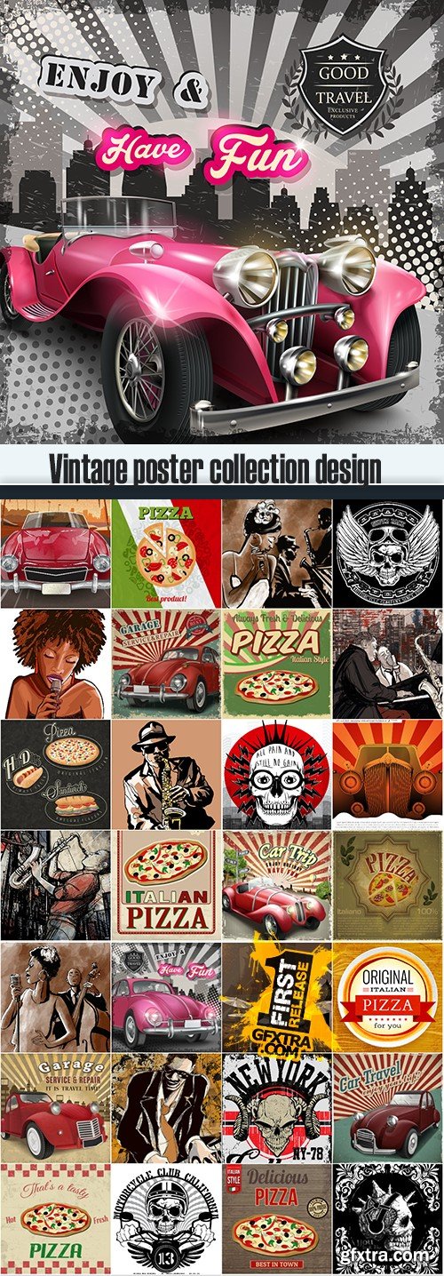 Vintage poster collection design