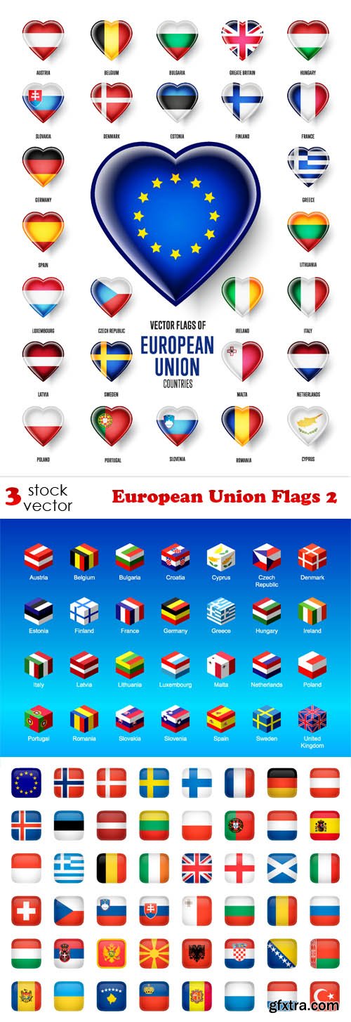 Vectors - European Union Flags 2