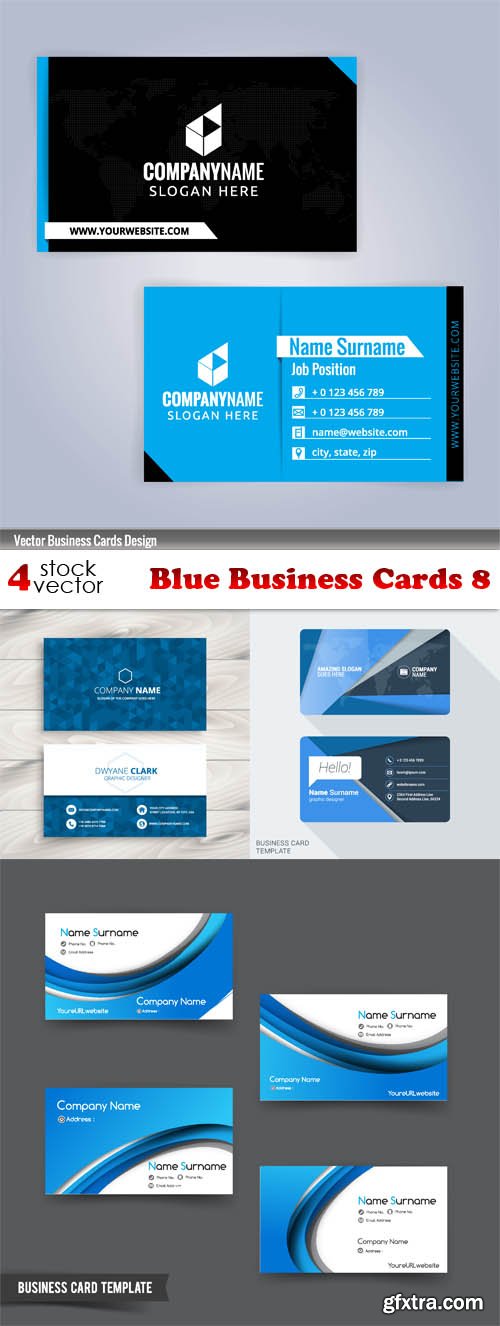 Vectors - Blue Business Cards 8