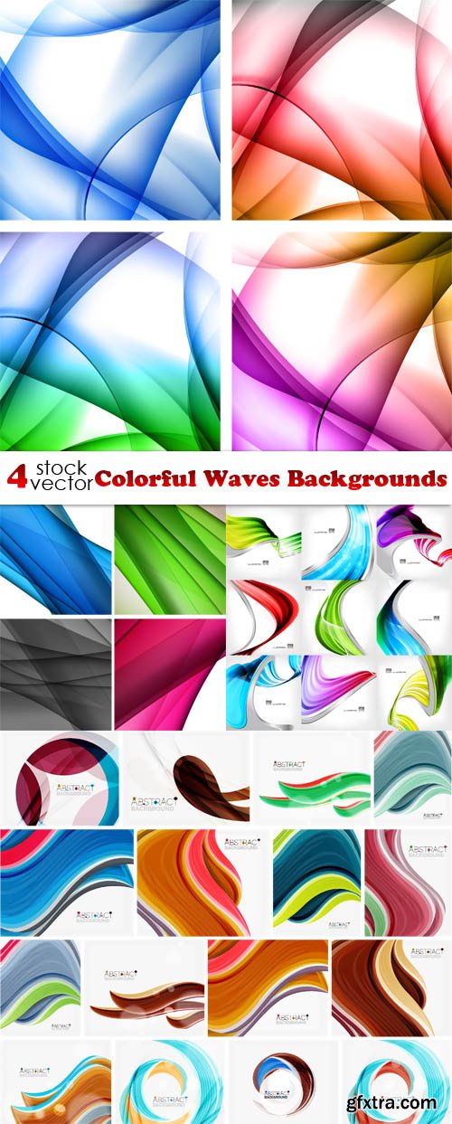 Vectors - Colorful Waves Backgrounds