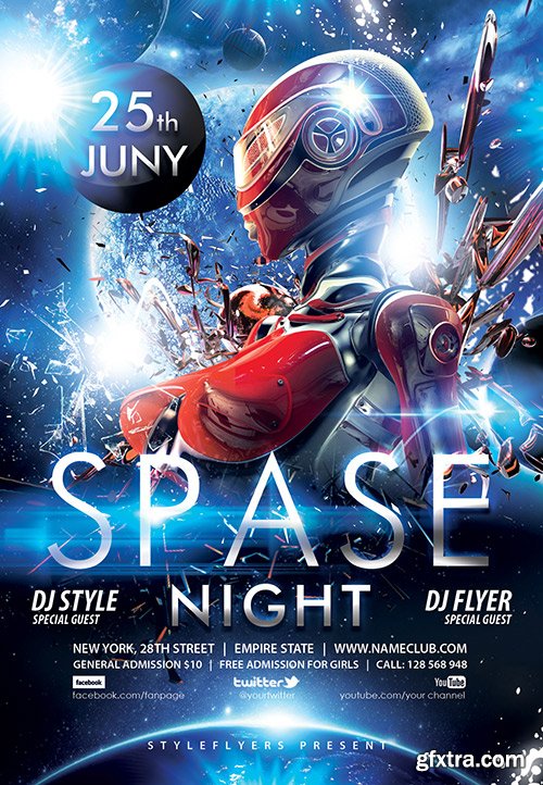 Space PSD Flyer Template + Facebook Cover