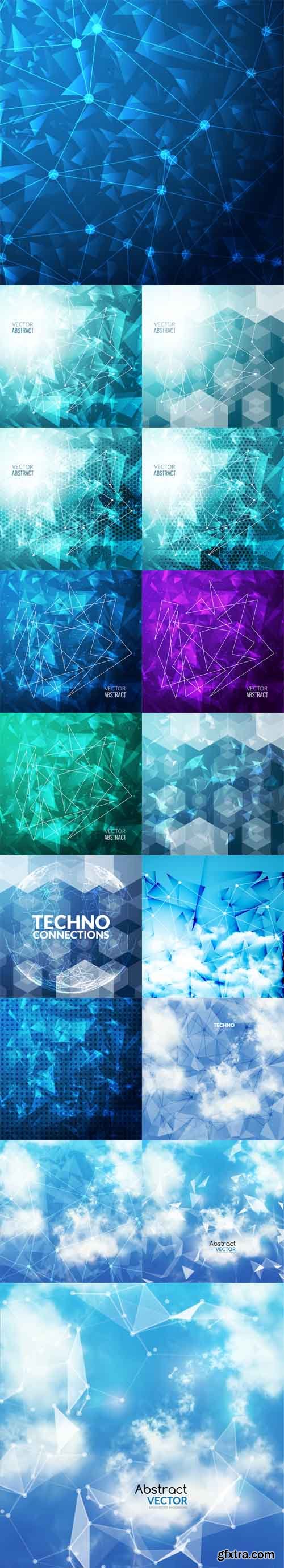 Vector Set - Triangles Background.Futuristic Technology