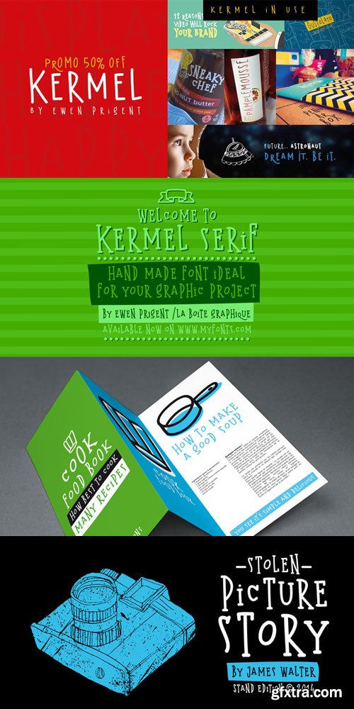 Kermel Serif Font Family $49