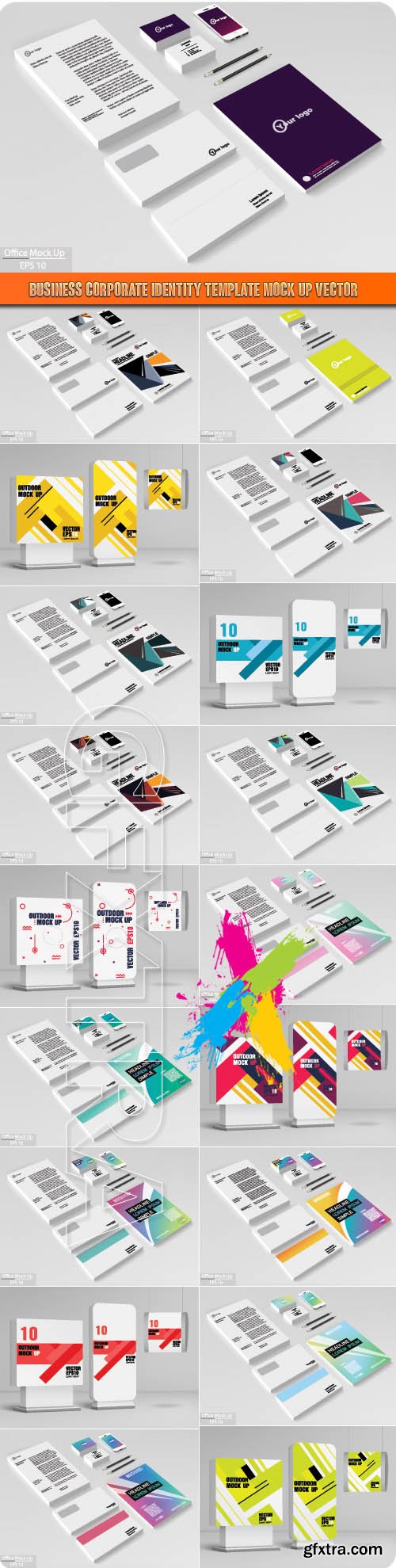 Business corporate identity template mock up vector