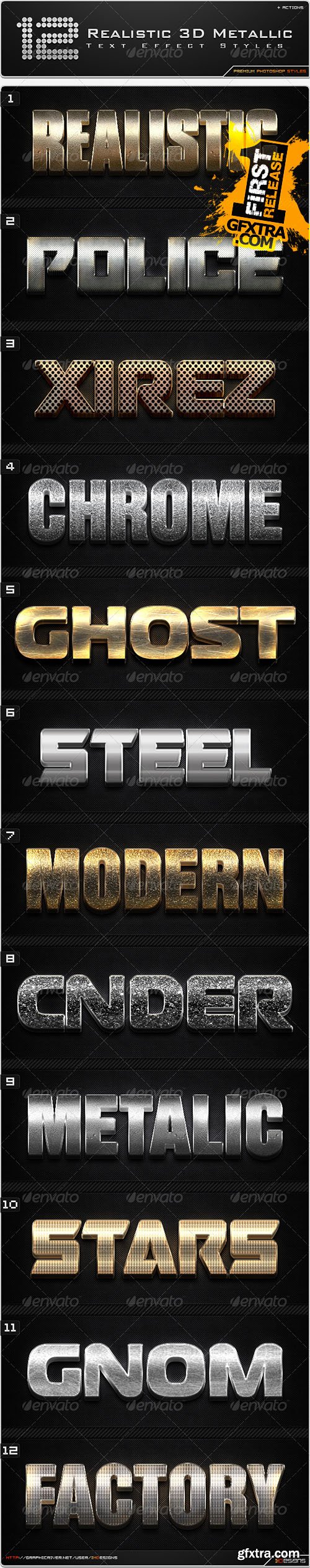 Graphicriver - 12 Realistic 3D Metallic Styles + Actions 8490841