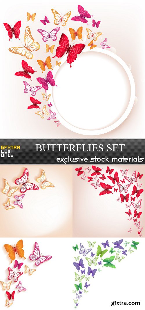 Butterflies Set - 5 EPS