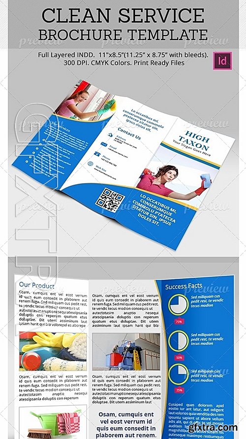 Clean Service Brochure Template 2083