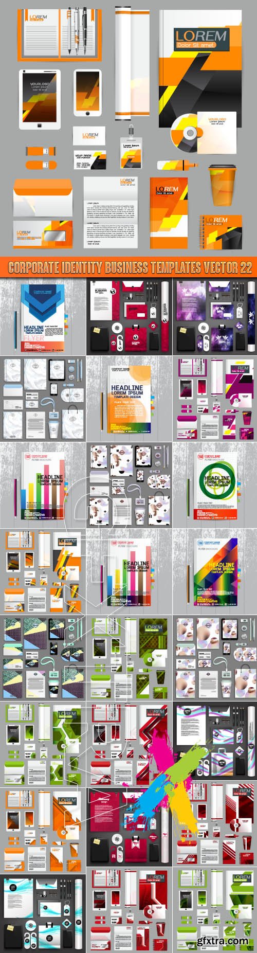 Corporate identity business templates vector 22