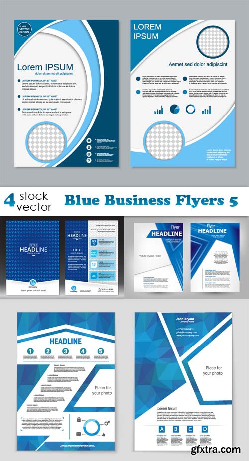 Vectors - Blue Business Flyers 5