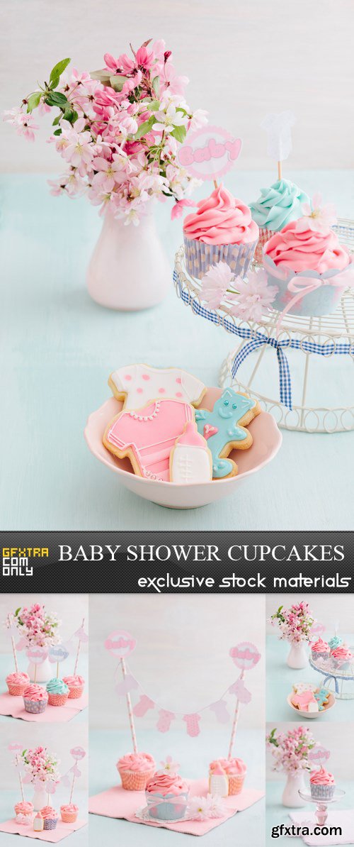 Baby Shower Cupcakes - 5 UHQ JPEG