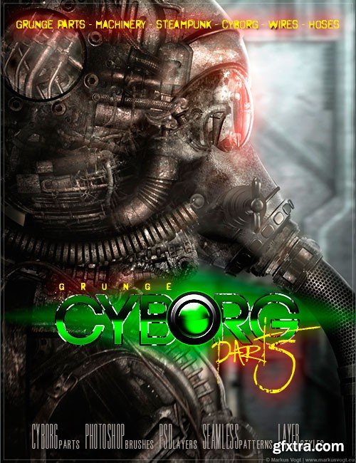 Ron\'s Cyborg Parts Photoshop Brushes and Styles